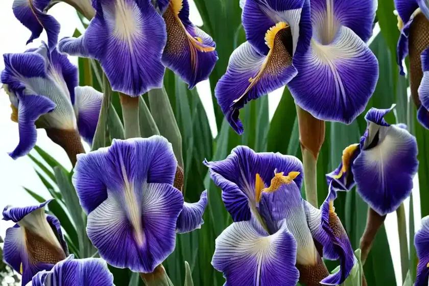 Tall bearded reblooming iris (iris ‘billionaire’)