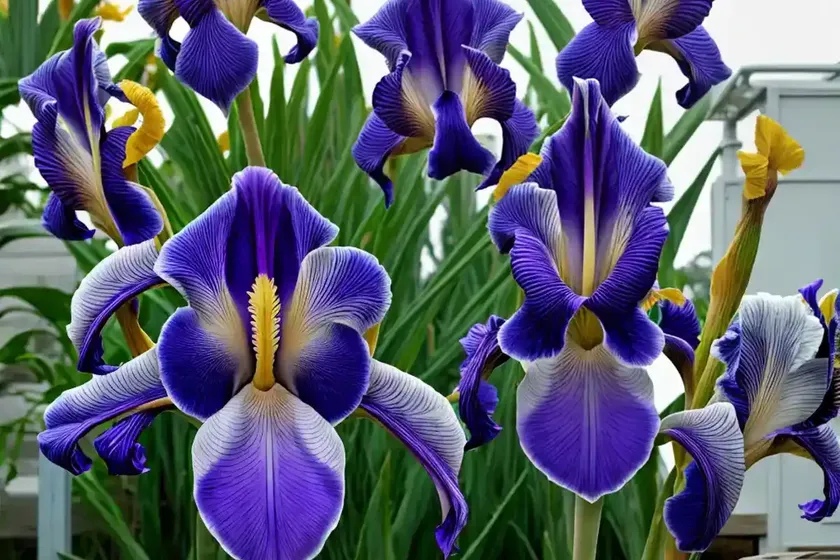 Tall bearded reblooming iris (iris ‘pure as gold’) — photo 3