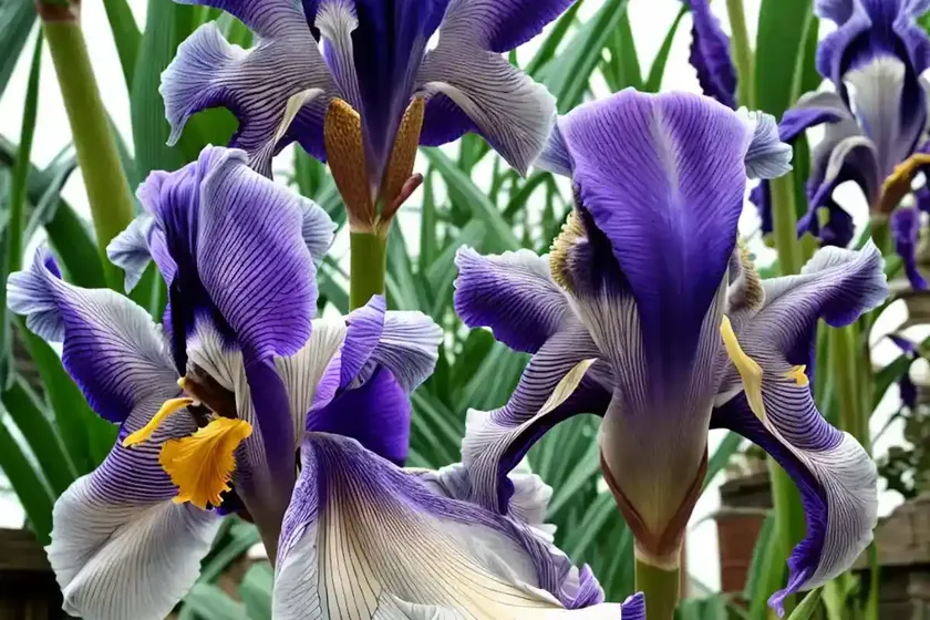 Tall bearded reblooming iris (iris ‘spirit of memphis’) — photo 2