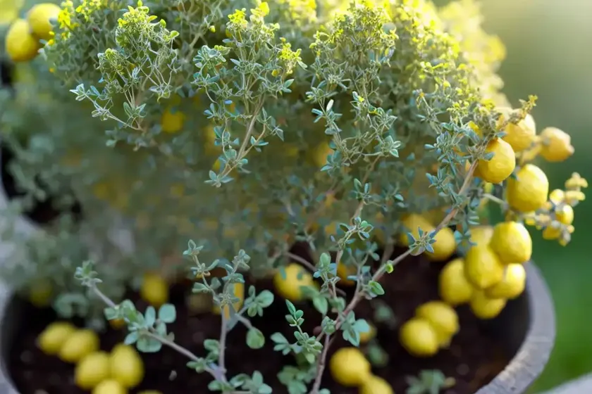 Thymus citriodorus ‘doone valley’ (lemon thyme) — photo 3