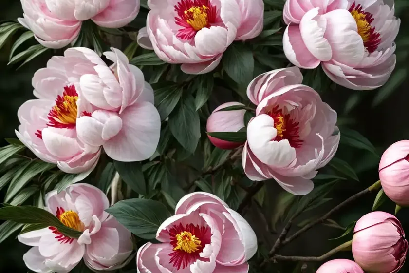 Tree peony (paeonia suffruticosa ‘hana-kisoi’ floral rivalry) — photo 2