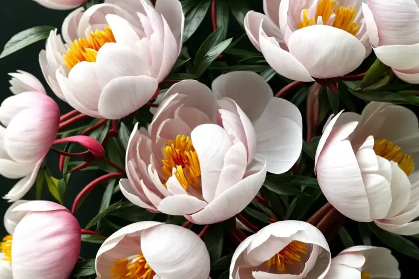 Tree peony (paeonia suffruticosa ‘yu ban bai’ jade plate white) — photo 3