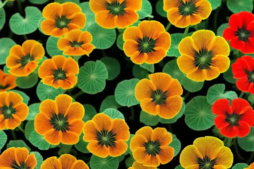Tropaeolum majus ‘empress of india’ (nasturtium) — photo 2