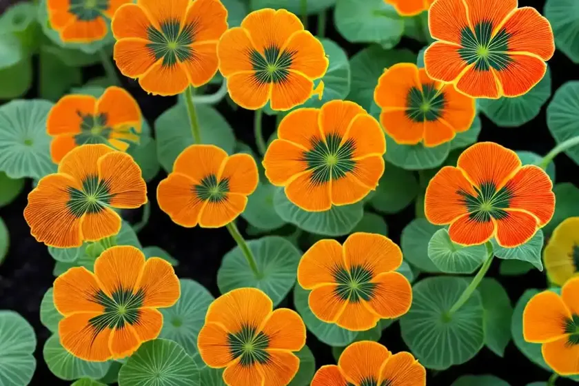 Tropaeolum majus ‘empress of india’ (nasturtium) — photo 3