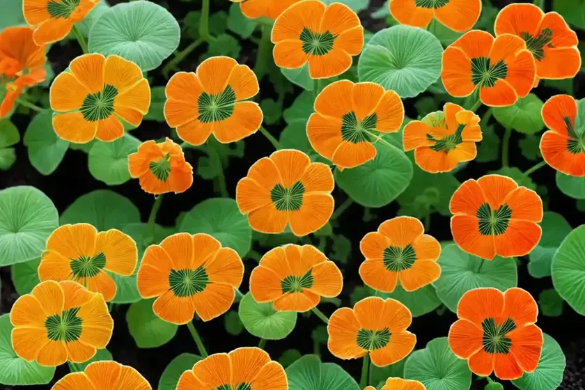 Tropaeolum majus ‘orange troika’ (nasturtium) — photo 3