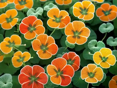 Tropaeolum Majus ‘Peach Melba’ (Nasturtium)
