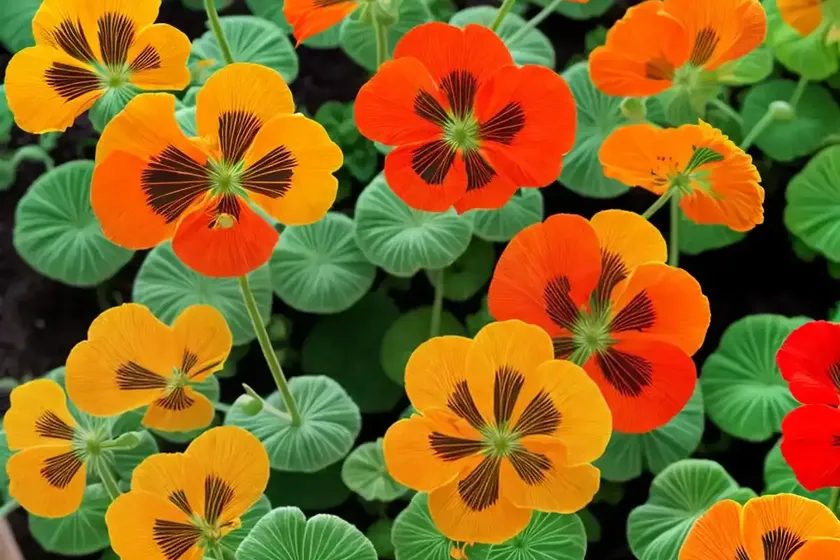 Tropaeolum majus ‘vesuvius’ (nasturtium)