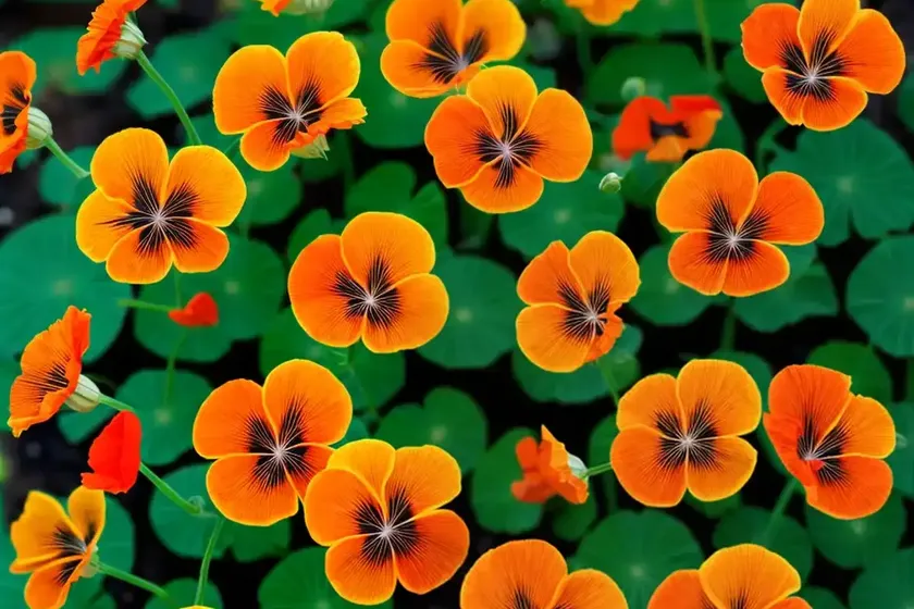 Tropaeolum minus ‘baby rose’ (nasturtium) — photo 2
