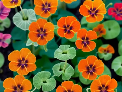 Tropaeolum Minus ‘Ladybird Cream Purple Spot’ (Nasturtium)