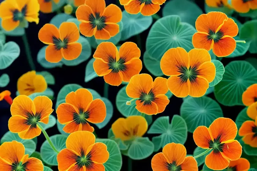 Tropaeolum minus ‘ladybird gold’ (nasturtium) — photo 2