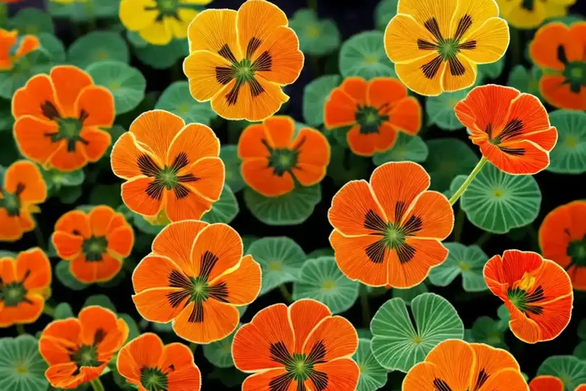 Tropaeolum minus ‘ladybird gold’ (nasturtium) — photo 3