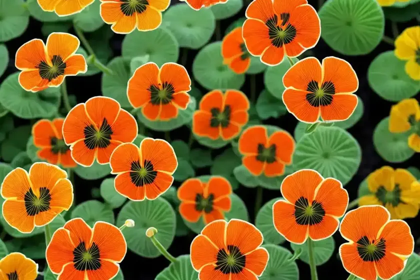 Tropaeolum minus ‘ladybird gold’ (nasturtium)