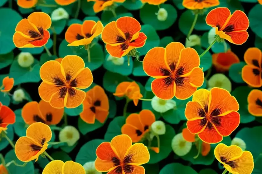 Tropaeolum minus ‘ladybird rose’ (nasturtium) — photo 2