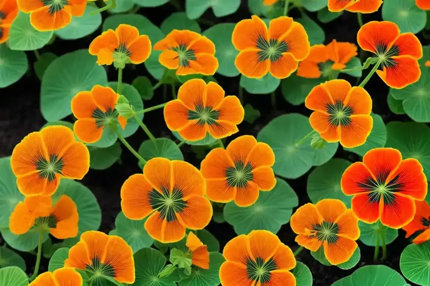 Tropaeolum minus ‘tip top alaska salmon’ (nasturtium) — photo 2