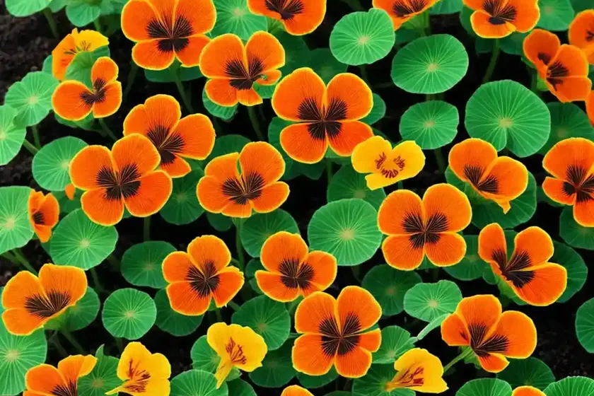 Tropaeolum minus ‘tip top alaska salmon’ (nasturtium) — photo 3