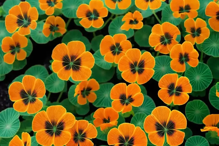 Tropaeolum minus ‘tip top mahogany’ (nasturtium) — photo 2