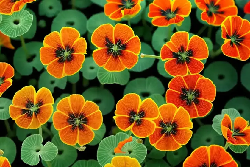 Tropaeolum minus ‘tip top mahogany’ (nasturtium) — photo 3