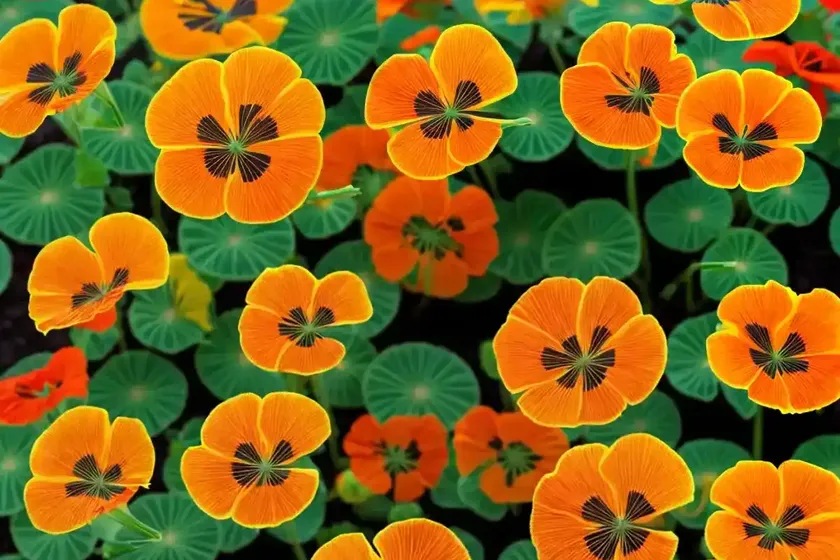 Tropaeolum minus ‘tip top rose’ (nasturtium) — photo 2