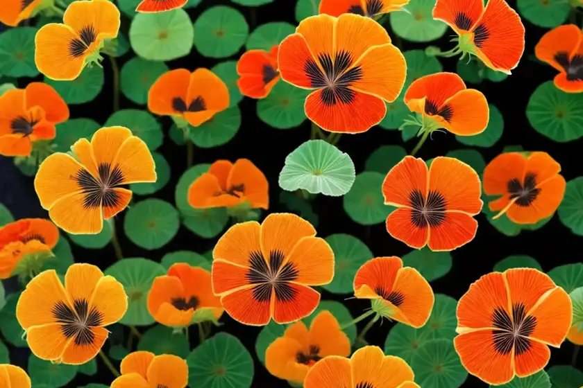 Tropaeolum minus ‘tip top rose’ (nasturtium) — photo 3