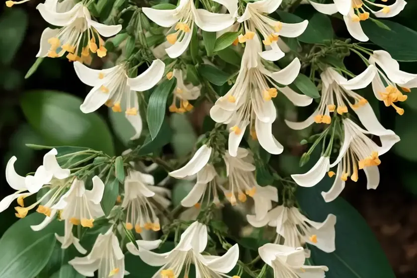 Trumpet honeysuckle (lonicera sempervirens ‘blanche sandman’) — photo 2