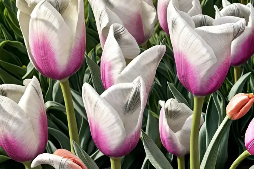 Tulipa ‘silver parrot’ (parrot tulip) — photo 3