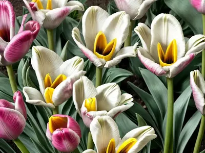 Tulipa ‘Silver Parrot’ (Parrot Tulip)