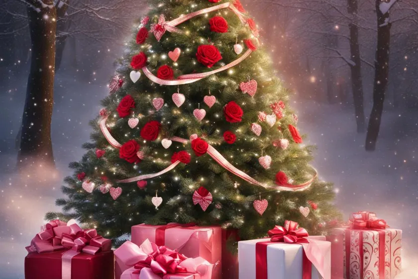 Valentine's day christmas tree
