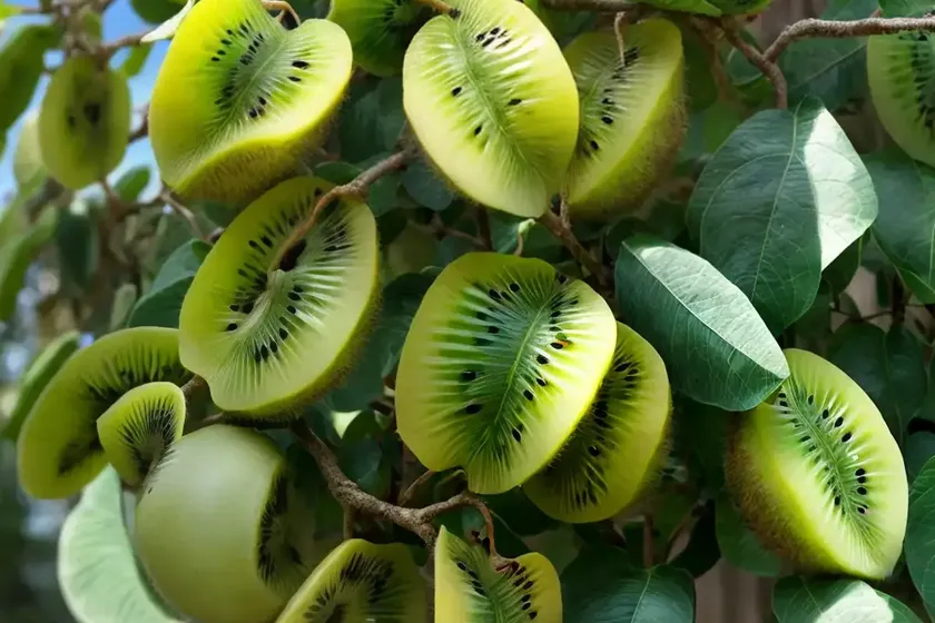 Variegated kiwi vine (actinidia kolomikta) — photo 3