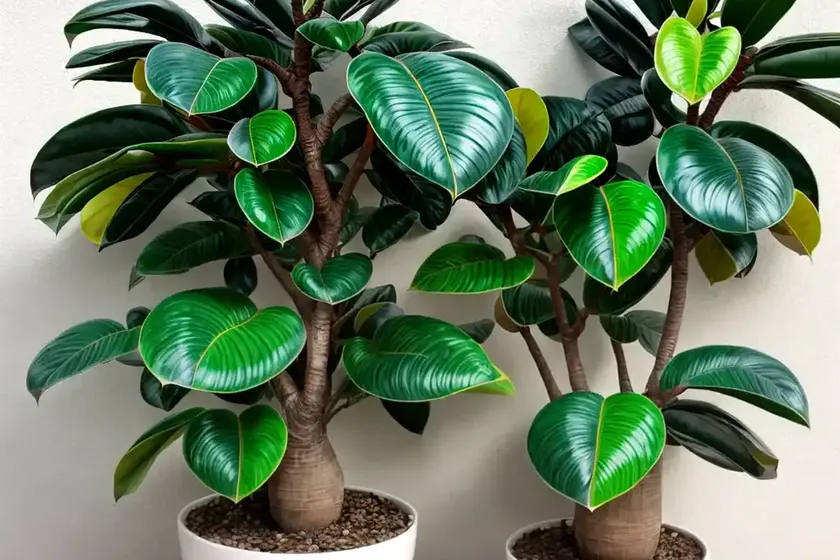 Variegated rubber plant (ficus elastica) — photo 3