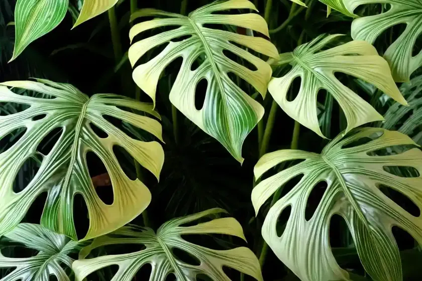 Variegated swiss cheese plant (monstera deliciosa ‘variegata’)