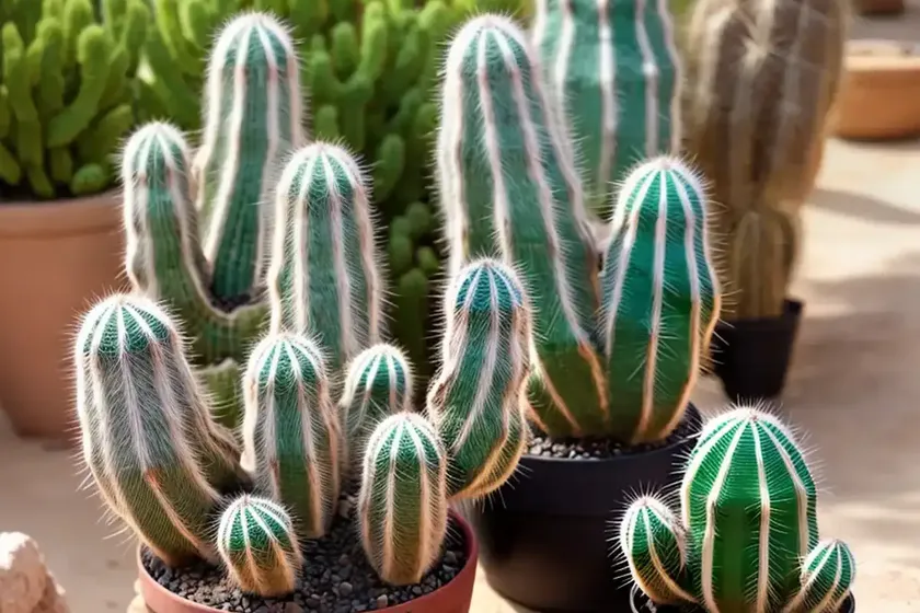 Wooly torch (cleistocactus strausii)