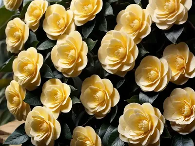 Yellow Camellia (Camellia Petelotii)