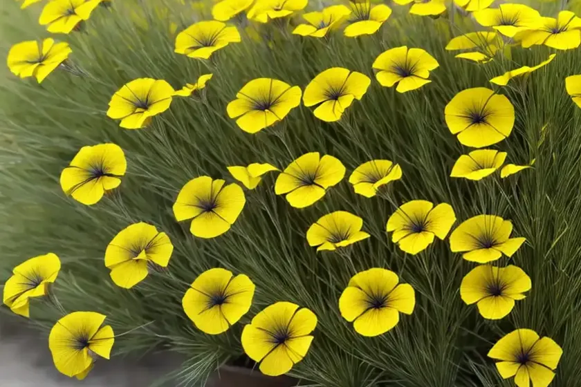 Yellow flax (linum trigynum) — photo 2