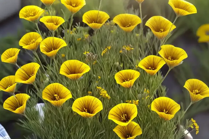 Yellow flax (linum trigynum) — photo 3