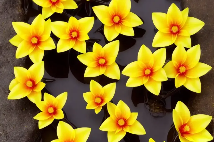 Yellow floating heart (nymphoides peltata)