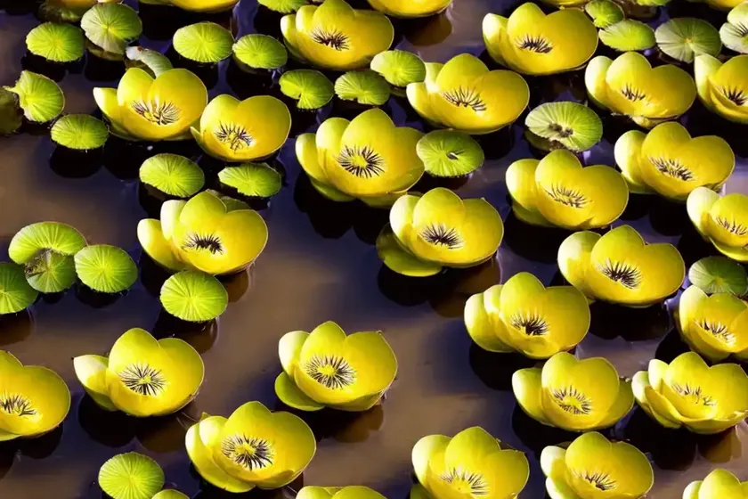 Yellow pond lily (nuphar lutea)