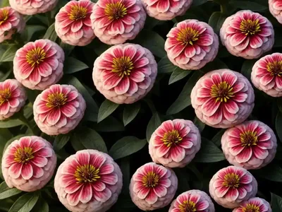 Zinnia Marylandica ‘Double Zahara Fire’)