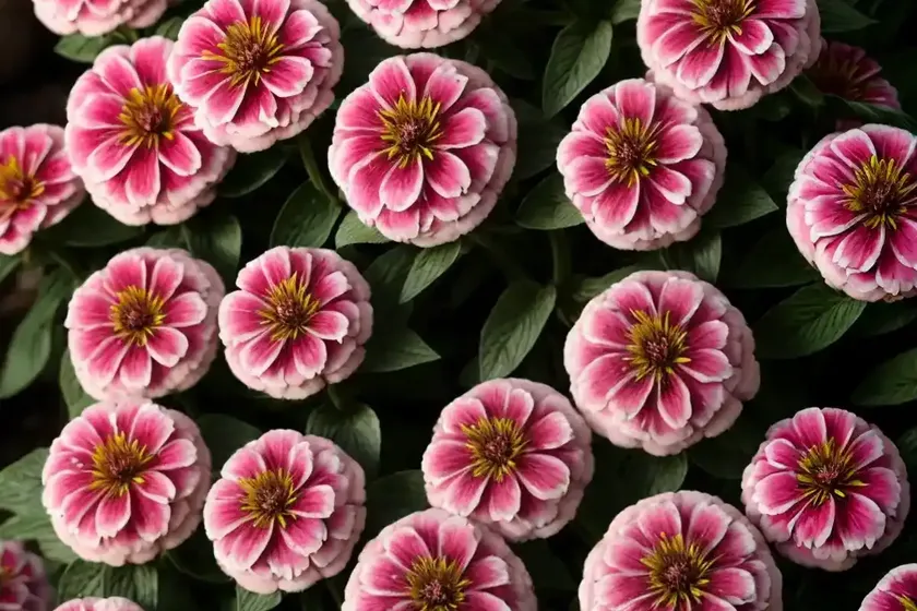 Zinnia marylandica ‘double zahara raspberry ripple’) — photo 2