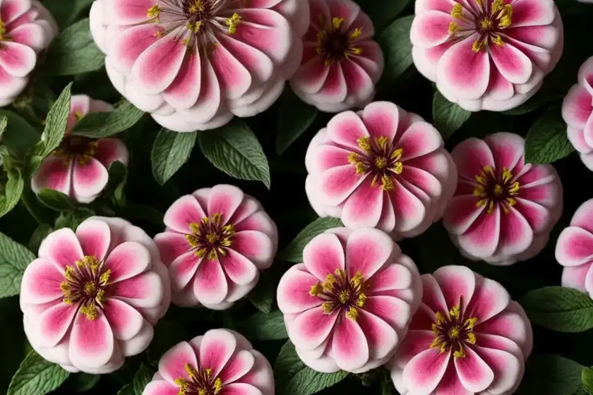 Zinnia marylandica ‘double zahara raspberry ripple’) — photo 3
