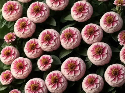 Zinnia Marylandica ‘Double Zahara Raspberry Ripple’)