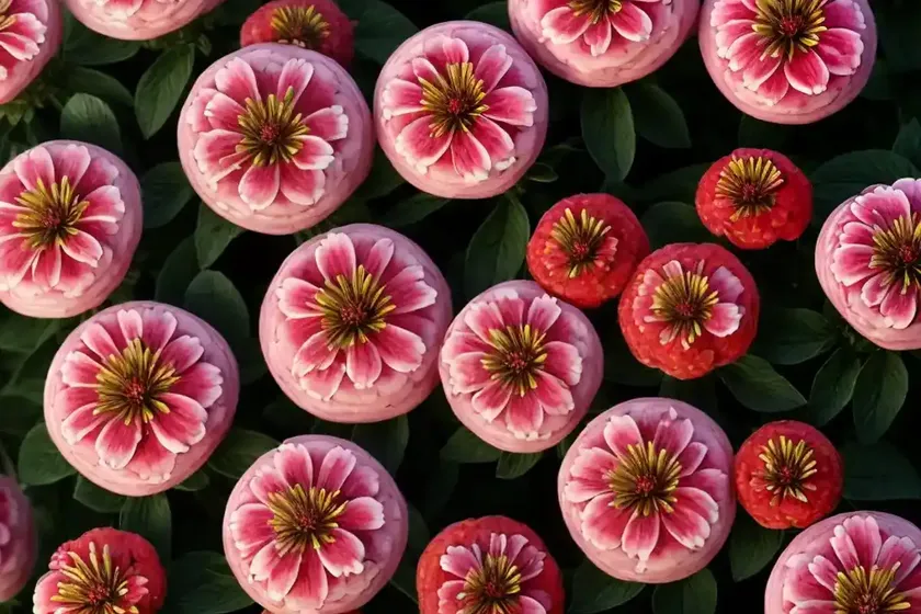 Zinnia marylandica ‘double zahara strawberry’) — photo 3