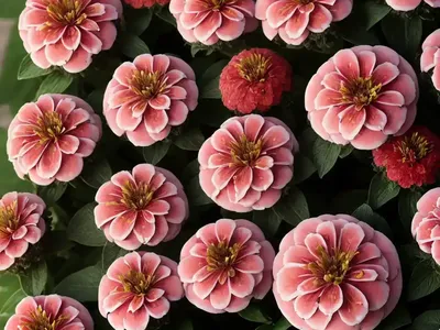 Zinnia Marylandica ‘Double Zahara Strawberry’)