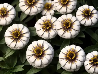 Zinnia Marylandica ‘Double Zahara White’)