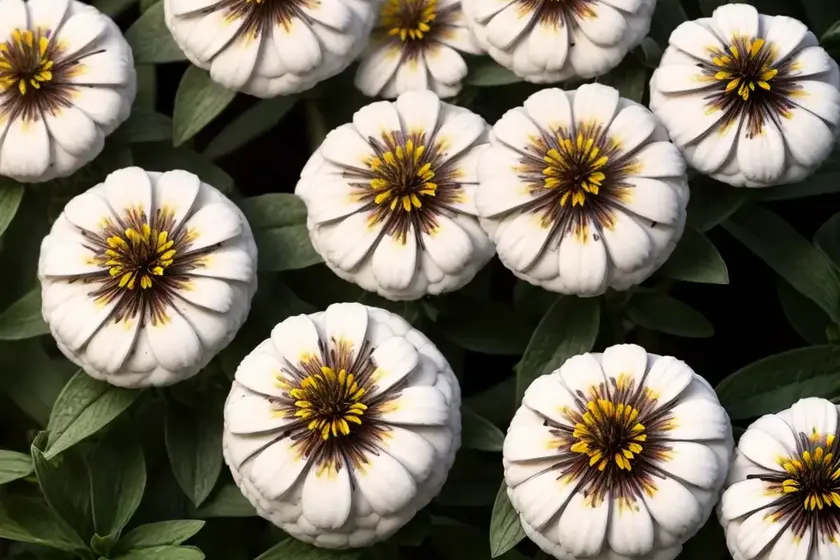 Zinnia marylandica ‘double zahara white’)