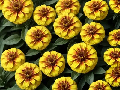 Zinnia Marylandica ‘Double Zahara Yellow’)