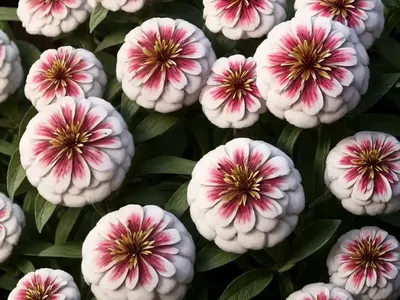 Zinnia ‘Polar Bear’)