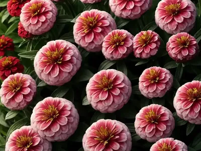 Zinnia ‘Profusion Double Hot Cherry’)