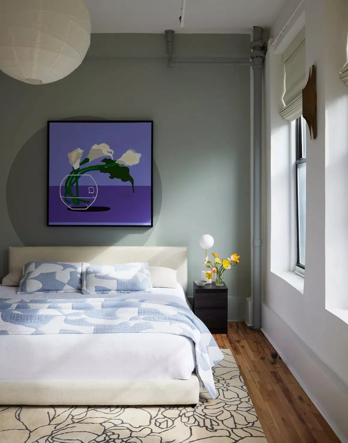 colorful art in bedroom