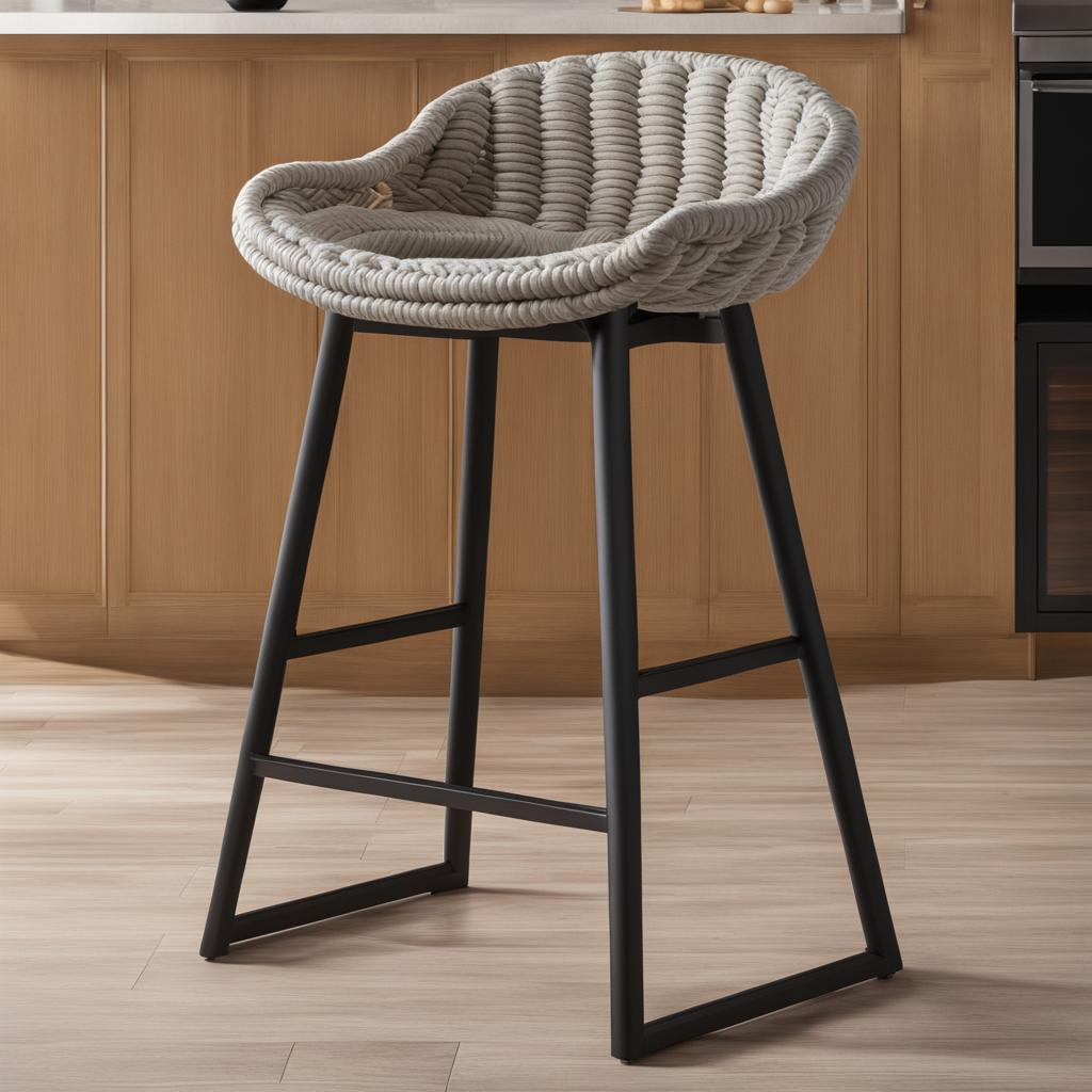 Benzara Intricate Rope Weaved Padded Barstool Benzara Intricate Rope Weaved Padded Barstool