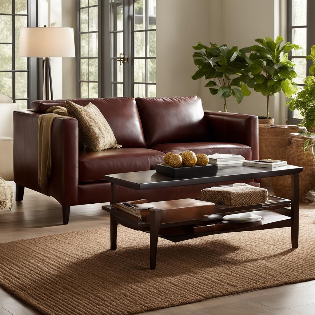 Crate & Barrel Gather Deep Leather Apartment Sofa Crate & Barrel Gather Deep Leather Apartment Sofa